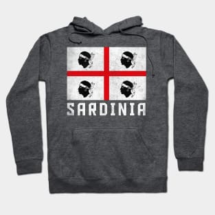 Sardinia Italia Flag / Retro Look Faded Design Hoodie